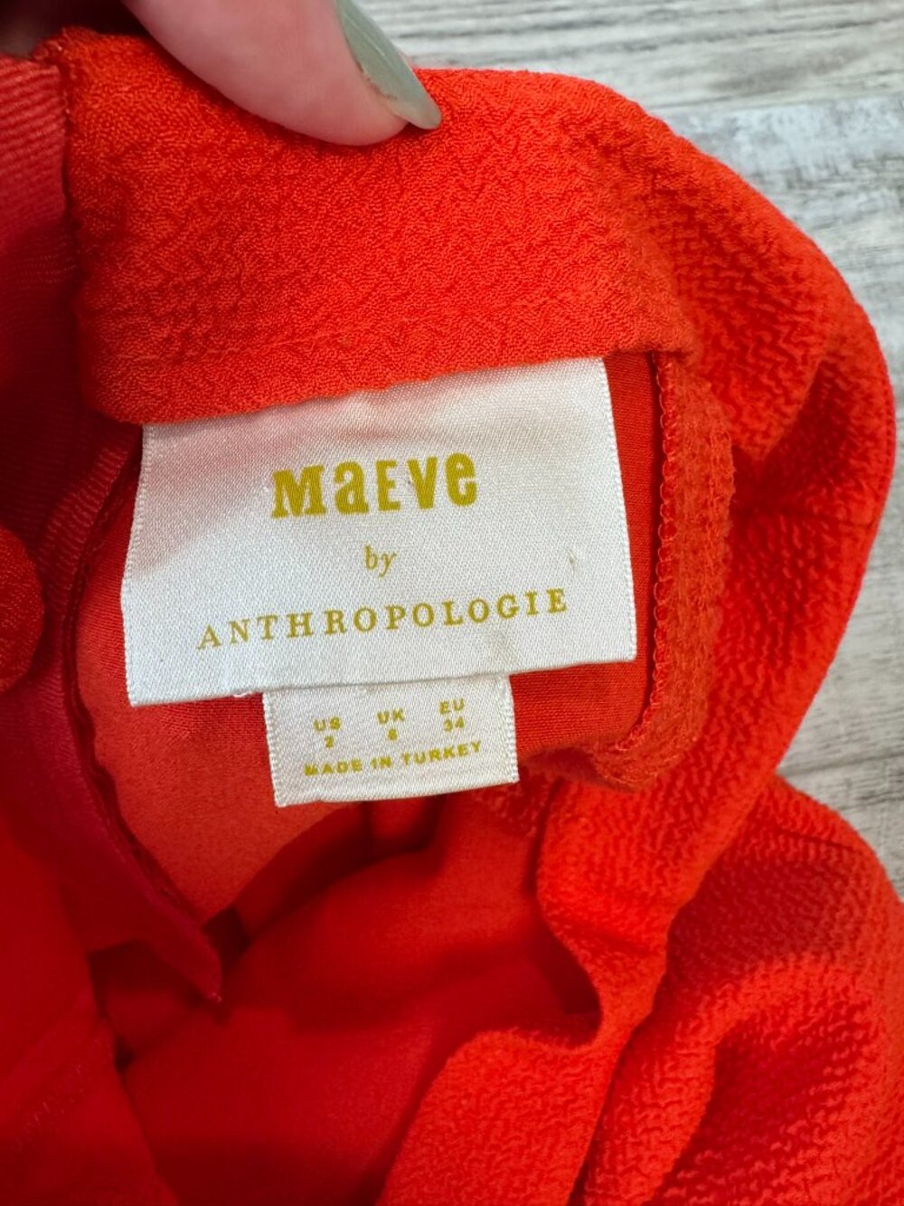 Anthropologie Maeve orange midi skirt double slits stretch size 2 A28 - Picture 5 of 8